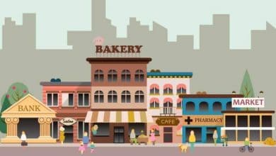 Businesses on the street