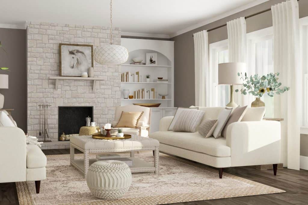 white living room setup