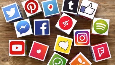 social media logos on dice