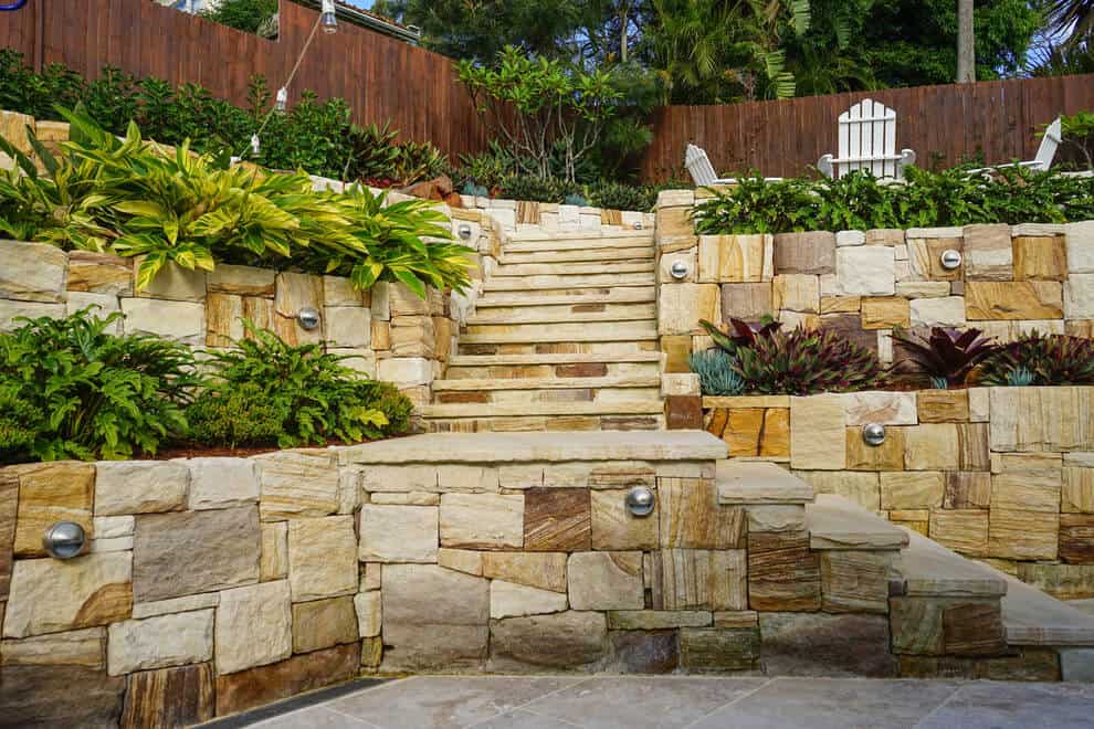 sandstone garden wall