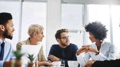 team at work in the office