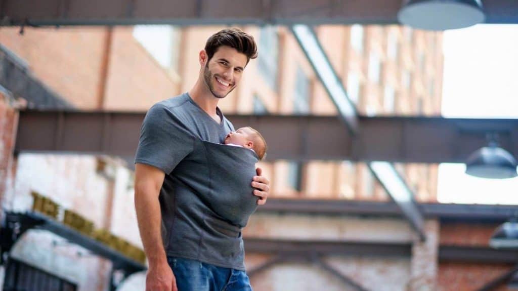 man with baby